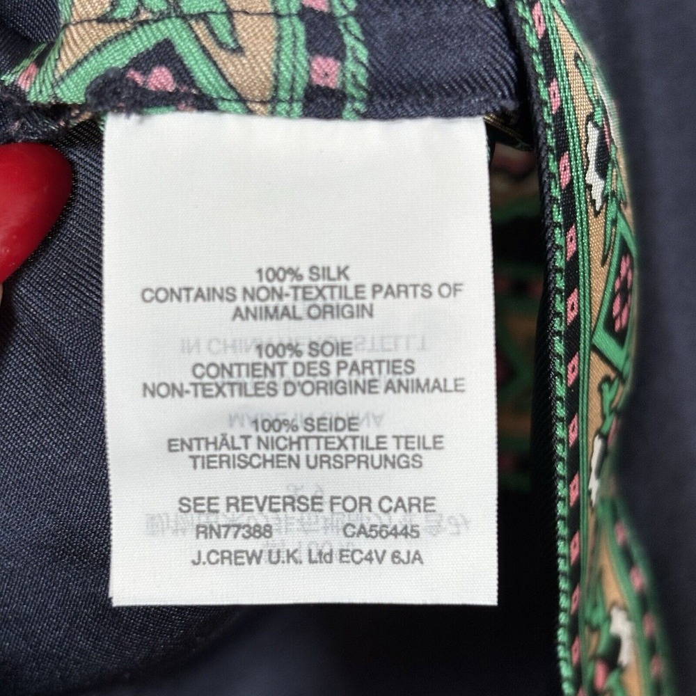 J. Crew Navy and Teal Printed Button-Down Shirt - Picture 9 of 10